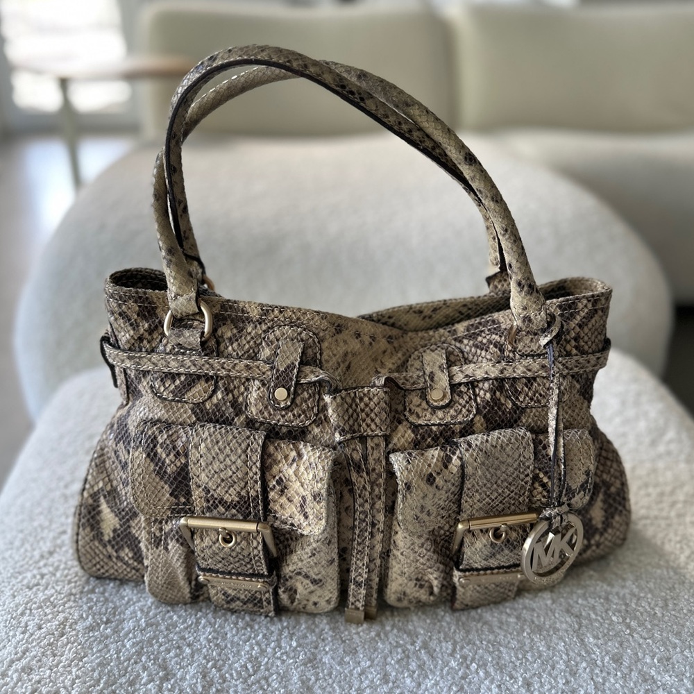 Vintage Michael Kors Snake Print Satchel